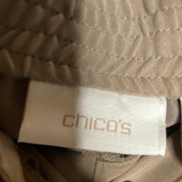 Chicos Womens Size 2/Large Tan FIne Twill Cargo Paratrooper Pants Roll Snap NEW - Picture 7 of 11